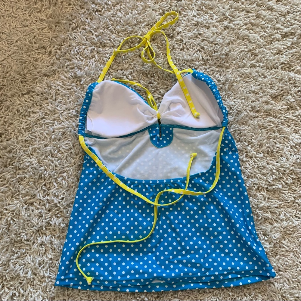 Adorable Blue and White Polka Dot Tankini - Picture 3 of 8